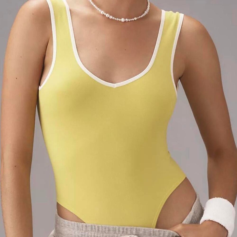 Nwt anthropologie lime yellow bodysuit